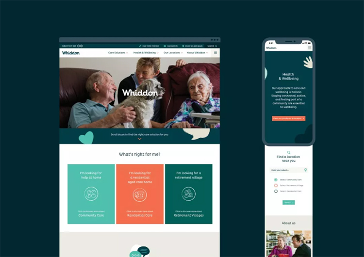 老年护理提供商“Whiddon”品牌形象