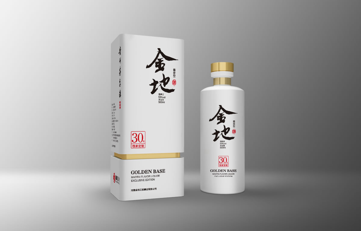 金地白酒包装设计,金地白酒瓶贴设计,金地白酒品牌形象塑造_全力设计
